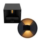 Arandela LED 8W Navi Cubo 2 Fachos 0 a 90 3000K Preta Externa ST3242