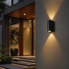 Arandela Led Externa 2 Fachos Basic P/ 2 Mr16 Gu10 Moderna 127/220v Preto