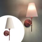 Arandela Luminária Clássica Com Interruptor Rose Gold Com Cúpula Branca
