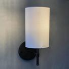 Arandela luminaria de parede Clássica aluminio com Cúpula algodão branco