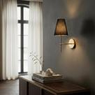 Arandela luminária de Parede Clássica de aluminio bivolt com Cúpula algodão Ref 05