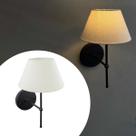 Arandela Luminaria de Parede Classica de Sala ou Quarto Com Cupula Tecido Algodao Bivolt