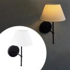 Arandela Luminaria de Parede Classica de Sala ou Quarto Com Cupula Tecido Algodao Bivolt