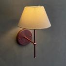 Arandela Luminária de Parede Clássica Rose Gold Com Cúpula Algodão - Bege