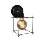 Arandela luminaria de parede Com Aramado Modelo Quadrado - Cobre
