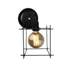 Arandela luminaria de parede Com Aramado Modelo Quadrado - Preto
