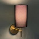 Arandela Luminária De Parede Dourado aluminio e bivolt com Cúpula algodão Preto Cilindrica Arandela Luminária De Parede Dourado aluminio e bivolt com Cúpula algodão Preto Cilindrica