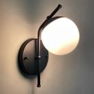 Arandela luminaria de Parede Inclinada Com Interruptor ou Sem Interruptor Com Globo Vidro 10cm
