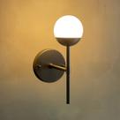 Arandela luminária de Parede lina alumínio bivolt Com Globo Vidro 12cm