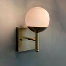 Arandela luminaria de Parede Moderna Quadrado Dourado Com Vidro Globo 12cm