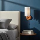 Arandela Luminária de Parede Nayara de aluminio e Bivolt Com Cúpula Algodão Ref 82