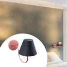 Arandela Luminária de Parede Rose Gold Com Cúpula Preto