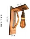 Arandela Luminária Parede Madeira Retrô Rústica +lampada