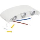 Arandela Luminaria Parede Meia Lua 6w 6 Fachos Luz Led Iluminaçao Garagem Predio Casa Muro Varanda Jardim Quintal