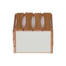 Arandela Madeira Ripada Quadrada Freijó E27 17x14cm