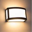 Arandela maresia em policarbonato super resistente preta + led 12w branco frio ST789