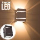 Arandela Marrom + LED 5W 3000k luminária Externa Parede Muro 2 Focos Frisos Fachos St327