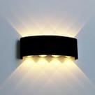 Arandela Meia Lua 8 Fachos Preta Led 8W 3000k Bivolt 21,5cm