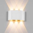 Arandela Meia Lua Frisada Parede Externa Interna Led 6w Facho Triplo Branco Arandela Meia Lua Frisada Parede Externa Interna Led 6w Facho Triplo Branco