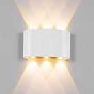 Arandela Meia Lua Frisada Parede Externa Interna Led 6w Facho Triplo Branco