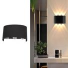 Arandela Meia Lua Frisada Parede Externa Interna Led 6w Facho Triplo Branco Quente