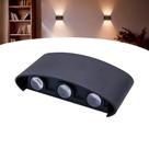 Arandela Meia Lua Preta Led 6w 6 Fachos Ip66 Bivolt 3000k