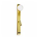 Arandela Moderna LED Duo 6w Dourada 42cm com Interruptor Bivolt