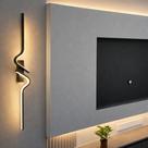 Arandela moderna slim minimalista perfis led curvos 80cm