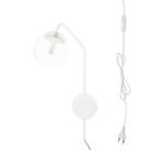 Arandela New Figo Branco c/ plug e interruptor - Vidro Transparente