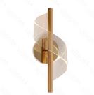 Arandela onda acrilico 12x30cm 4w 3000k 300lm dourado - sindora