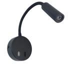 Arandela Orientável Com Saída USB Preto 3W 3000K - OPUS - HM38834 Arandela Orientável Com Saída USB Preto 3W 3000K - OPUS - HM38834