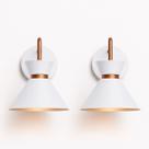 Arandela Parede Berlin 15cm Branco C/ Cobre