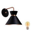 Arandela Parede Berlin 15cm Preto C/ Cobre + Led G45 Retrô Arandela Parede Berlin 15cm Preto C/ Cobre + Led G45 Retrô