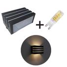 Arandela Policarbonato Preta 2 Focos + Lâmpada Led G9 5w