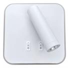 Arandela quadrada 10w + 3w 3000K Branco/Preto Arandela quadrada 10w + 3w 3000K Branco/Preto