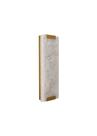 Arandela Retângular Mármore Pedra Ônix Branco Dourado Led 3000k 40cm 786