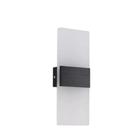 Arandela Retangular Vidro Fosco Metal Preto LED 5W 3200K Bivolt