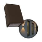 Arandela Slim 2 Focos Alumínio Marrom p/G9 Externa Parede Muro ST3144