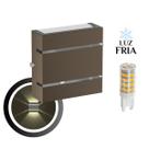 Arandela Slim 2 Frisos 12X12X4cm Bivolt G9 Com Lâmpada Interna Externa Muro Parede - 103 Arandela Slim 2 Frisos 12X12X4cm Bivolt G9 Com Lâmpada Interna Externa Muro Parede - 103