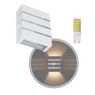 Arandela Slim Alumínio 3 Frisos Ext. Branca+ LED G9 Br. Quente ST2772