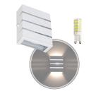 Arandela Slim Alumínio 3 Frisos Externa Branca + LED G9 Br.Frio ST2772