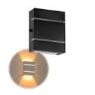 Arandela Slim Interna / Externa Preto Alumínio 2 Frisos Moderna ST2527