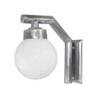 Arandela Solarium 210 Globo de Vidro Leitoso Prata Velha Arandela Solarium 210 Globo de Vidro Leitoso Prata Velha