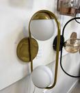 Arandela Sole Oval Dupla 2G9 17X35 cm Dourado Ouro - Metal Domado