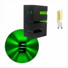 Arandela Verde TDecor Interna Externa Com LED 5W Branco Quente Bivolt Arandela Verde TDecor Interna Externa Com LED 5W Branco Quente Bivolt