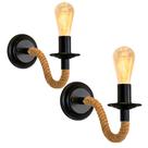Arandela Vintage Ferro Com Corda Industrial Retrô Com Lâmpada E27 Estilo Rústico Country Hight Comer