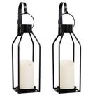 Arandelas de parede com velas HPC DECOR Black Metal com LED cintilante Arandelas de parede com velas HPC DECOR Black Metal com LED cintilante
