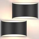 Arandelas de parede LED FOLKSMATE 27x11x16cm pretas 120V 3000K