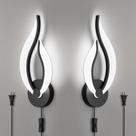 Arandelas de parede Pasoar Plug in, conjunto de 2 LED de 10W 5500K pretas