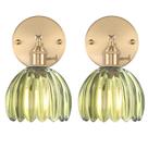 Arandelas de parede Shenmoyl Green Glass Ajustável em Latão 110V